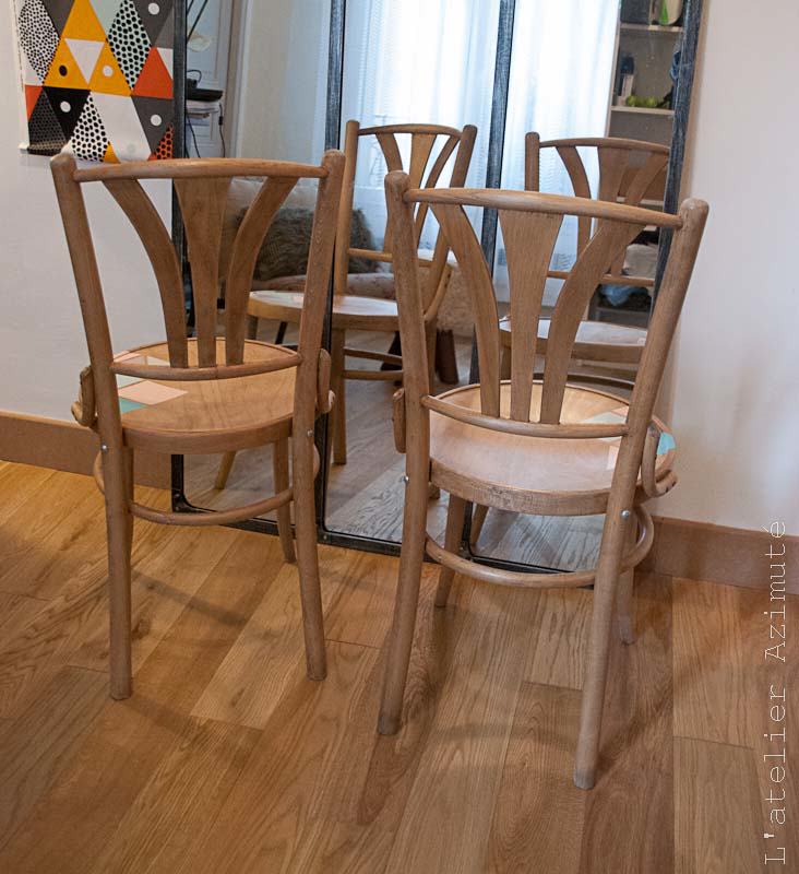 Paire de chaises bistrot restaurées 